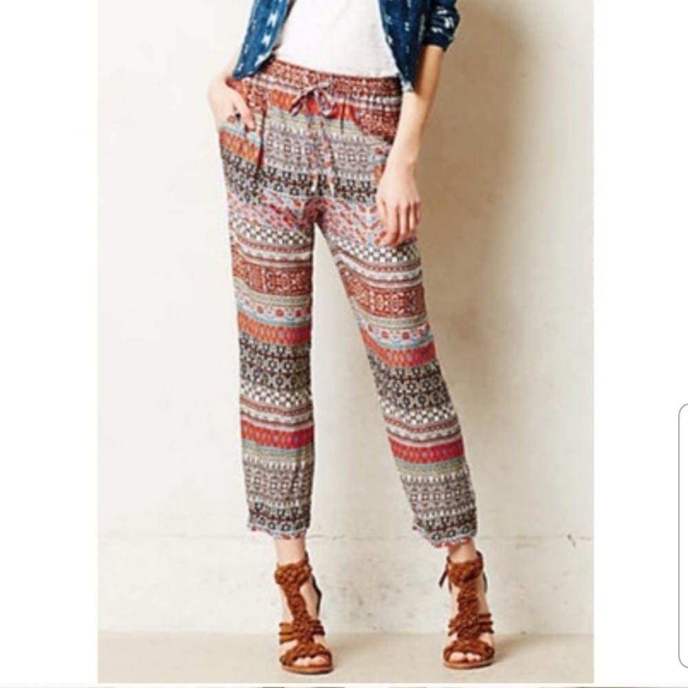 Anthro Lilka Bricolage Lightweight Pants - Picture 1 of 12